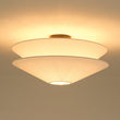 Load image into Gallery viewer, Farmhouze Light - Farmhouse Tiered Linen Flat Cone Cage Semi Flush Mount - Ceiling Light - White Linen - 
