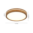 Load image into Gallery viewer, Farmhouze Light-Farmhouse Walnut Dimmable LED Round Flush Mount Light-Ceiling Light-15.7 in-
