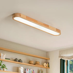 Farmhouze Light-Farmhouse Wooden Oblong Dimmable LED Ceiling Light-Ceiling Light-3000K-6000K - Included Control-