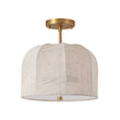 Load image into Gallery viewer, Farmhouze Light - French Country Beige Linen Pleated Drum Cage Semi Flush - Ceiling Light - 12 in - 
