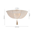 Load image into Gallery viewer, Farmhouze Light - French Country Beige Linen Round Pleated Cage Ceiling Light - Ceiling Light - 24 in - 

