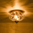Load image into Gallery viewer, Farmhouze Light - French Country Clear Etched Glass Semi Flush Ceiling Light - Ceiling Light - Gold - 
