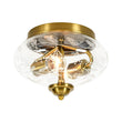 Load image into Gallery viewer, Farmhouze Light - French Country Clear Etched Glass Semi Flush Ceiling Light - Ceiling Light - Gold - 

