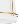 Load image into Gallery viewer, Farmhouze Light - French Country Cylindrical White Fabric Shade Pendant Light - Chandelier - Brass - 
