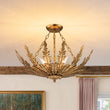 Load image into Gallery viewer, Farmhouze Light-French Country Gilde Gold Metal Botanical Cage Ceiling Light-Ceiling Light-Antique Gold-
