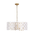 Load image into Gallery viewer, Farmhouze Light - French Country Luxe Glass Flower Round Drum Cage Chandelier - Chandelier - Gold - 
