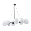 Load image into Gallery viewer, Farmhouze Light - French Country Milky Misty Glass Bubble Island Chandelier - Chandelier - Black (Back Order) - 
