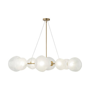 Farmhouze Light - French Country Milky Misty Glass Bubble Island Chandelier - Chandelier - Brass - 