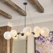 Load image into Gallery viewer, Farmhouze Light - French Country Milky Misty Glass Bubble Island Chandelier - Chandelier - Brass - 
