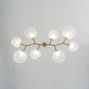Farmhouze Light - French Country Milky Misty Glass Bubble Island Chandelier - Chandelier - Brass - 