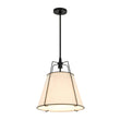 Load image into Gallery viewer, Farmhouze Light - French Country Tapered Drum Linen Lantern Pendant Light - Chandelier - Black - 23in - 
