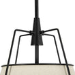 Load image into Gallery viewer, Farmhouze Light - French Country Tapered Drum Linen Lantern Pendant Light - Chandelier - Black - 23in - 
