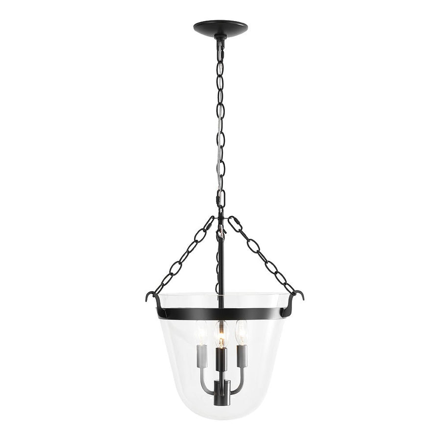 Farmhouze Light - French Farmhouse Candle Style Glass Bell Cage Ceiling Light - Ceiling Light - Black - 