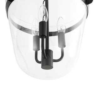 Farmhouze Light - French Farmhouse Candle Style Glass Bell Cage Ceiling Light - Ceiling Light - Black - 