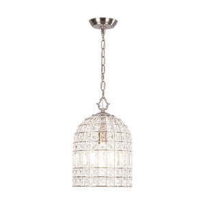 Farmhouze Light - French Farmhouse Crystal Lantern Pendant Light - Chandelier - M/Nickel - 
