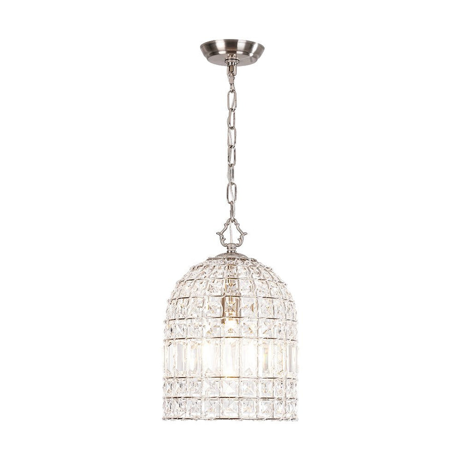 Farmhouze Light - French Farmhouse Crystal Lantern Pendant Light - Chandelier - M/Nickel - 