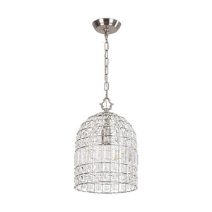 Farmhouze Light - French Farmhouse Crystal Lantern Pendant Light - Chandelier - M/Nickel - 