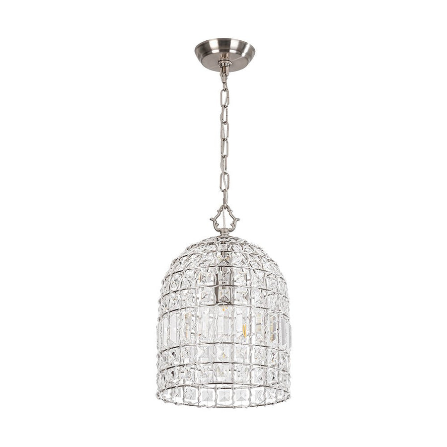 Farmhouze Light - French Farmhouse Crystal Lantern Pendant Light - Chandelier - M/Nickel - 