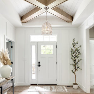 Farmhouze Light - French Farmhouse Crystal Lantern Pendant Light - Chandelier - M/Nickel - 