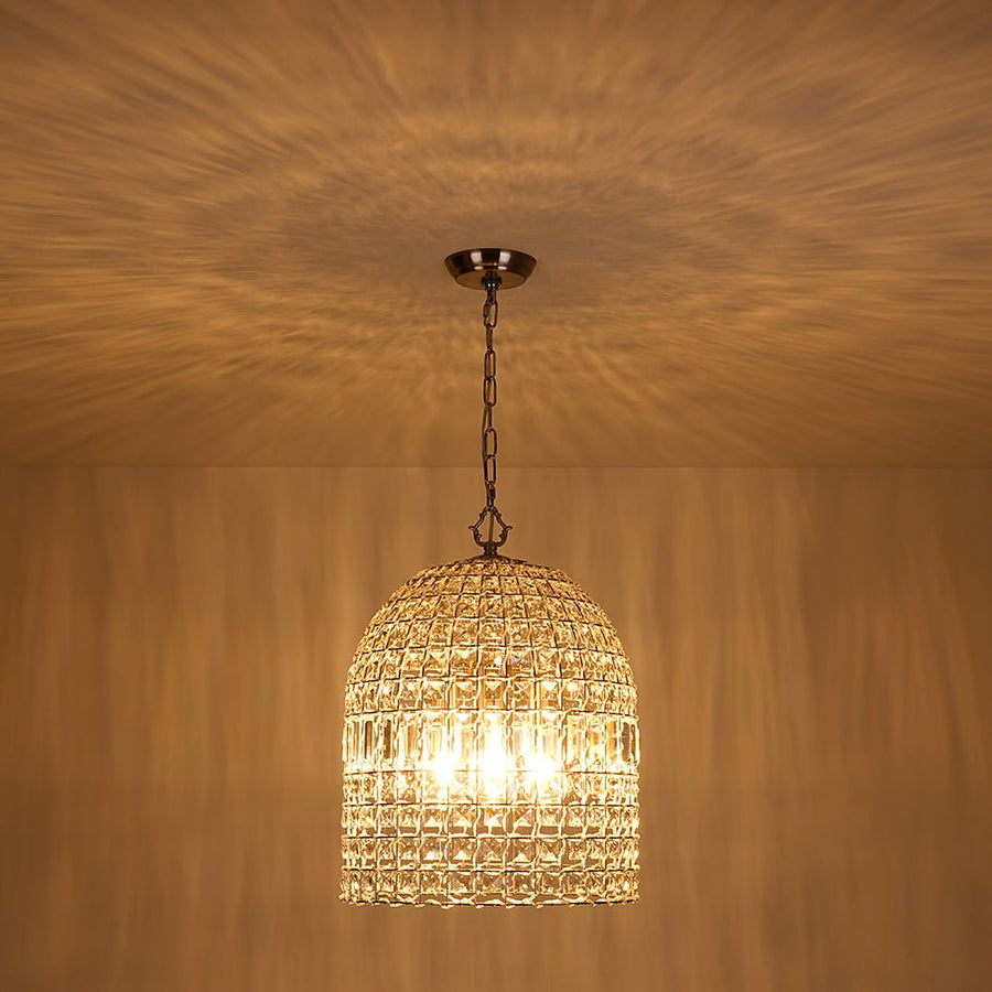 Farmhouze Light - French Farmhouse Crystal Lantern Pendant Light - Chandelier - S/Brass - 