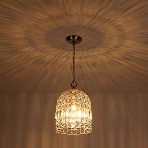 Farmhouze Light - French Farmhouse Crystal Lantern Pendant Light - Chandelier - S/Nickel - 