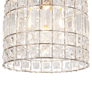 Farmhouze Light - French Farmhouse Crystal Lantern Pendant Light - Chandelier - S/Nickel - 