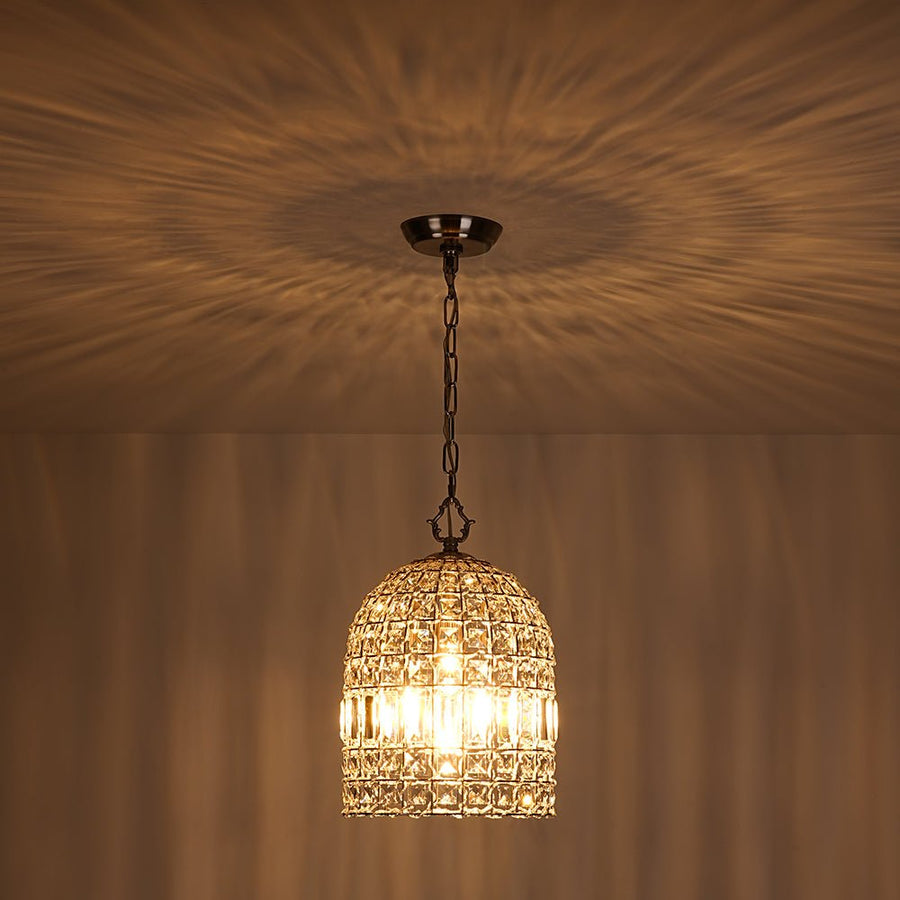 Farmhouze Light - French Farmhouse Crystal Lantern Pendant Light - Chandelier - S/Nickel - 