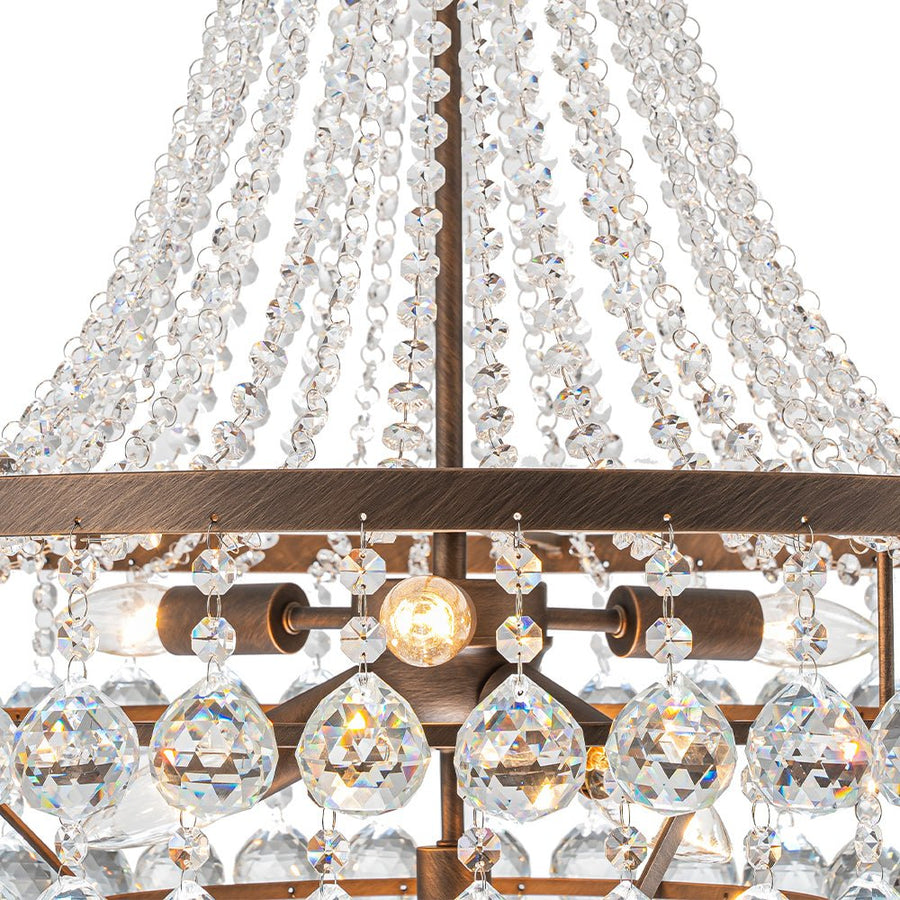 Farmhouze Light - French Farmhouse Empire Crystal Accented Chandelier - Chandelier - 23in - 