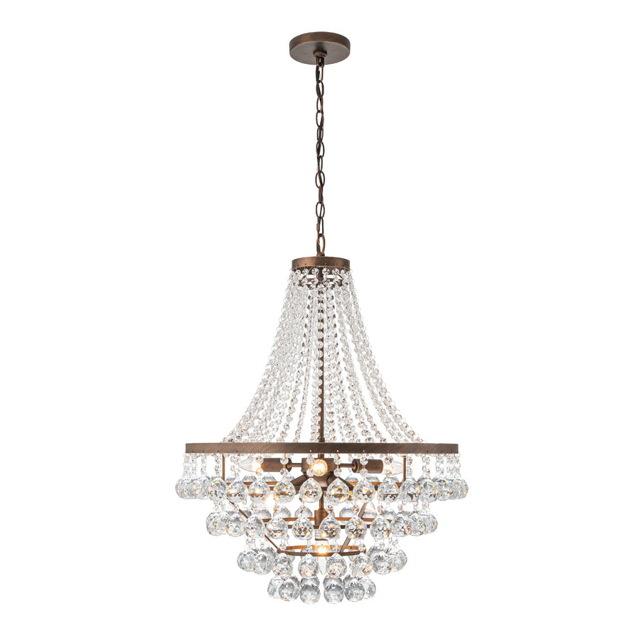 Farmhouze Light - French Farmhouse Empire Crystal Accented Chandelier - Chandelier - 23in - 