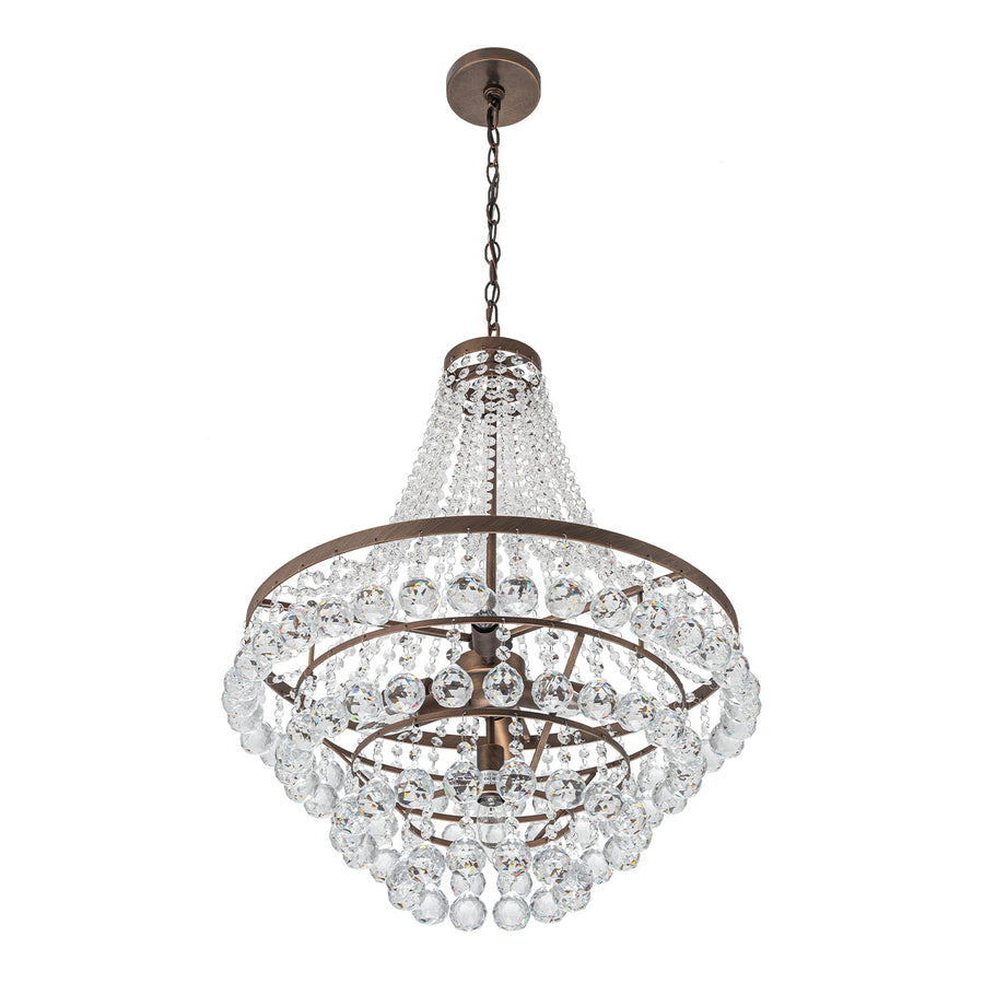 Farmhouze Light - French Farmhouse Empire Crystal Accented Chandelier - Chandelier - 23in - 