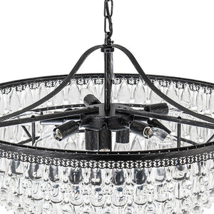 Farmhouze Light - French Farmhouse Round Tiered Crystal Accented Chandelier - Chandelier - 23in - 