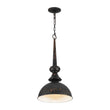 Load image into Gallery viewer, Farmhouze Light-French Vintage 1-Light Weathered Metal Dome Kitchen Pendant-Pendant-Black-
