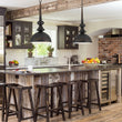Load image into Gallery viewer, Farmhouze Light-French Vintage 1-Light Weathered Metal Dome Kitchen Pendant-Pendant-Black-
