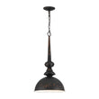 Load image into Gallery viewer, Farmhouze Light-French Vintage 1-Light Weathered Metal Dome Kitchen Pendant-Pendant-Black-
