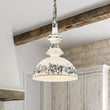 Load image into Gallery viewer, Farmhouze Light-French Vintage 1-Light Weathered Metal Dome Kitchen Pendant-Pendant-Off-White-
