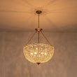 Load image into Gallery viewer, Farmhouze Light - French Vintage Bronze Crystal Large Bowl Cage Chandelier - Ceiling Light - 23.6 in - 
