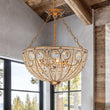 Load image into Gallery viewer, Farmhouze Light - French Vintage Bronze Crystal Large Bowl Cage Chandelier - Ceiling Light - 23.6 in - 
