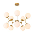 Load image into Gallery viewer, Farmhouze Light - Frosted Glass Bubble Branching Round Sputnik Chandelier - Chandelier - Brass - 
