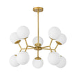 Load image into Gallery viewer, Farmhouze Light - Frosted Glass Bubble Branching Round Sputnik Chandelier - Chandelier - Brass - 
