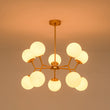 Load image into Gallery viewer, Farmhouze Light - Frosted Glass Bubble Branching Round Sputnik Chandelier - Chandelier - Brass - 

