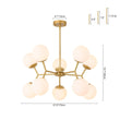 Load image into Gallery viewer, Farmhouze Light - Frosted Glass Bubble Branching Round Sputnik Chandelier - Chandelier - Brass - 
