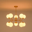 Load image into Gallery viewer, Farmhouze Light - Frosted Glass Bubble Branching Round Sputnik Chandelier - Chandelier - Brass - 
