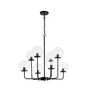 Farmhouze Light - Funky Clear Seeded Glass Globe Tired Bubble Chandelier - Chandelier - Black - 