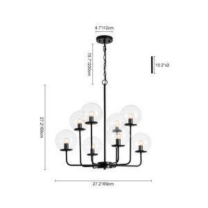 Farmhouze Light - Funky Clear Seeded Glass Globe Tired Bubble Chandelier - Chandelier - Black - 