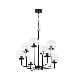 Farmhouze Light - Funky Clear Seeded Glass Globe Tired Bubble Chandelier - Chandelier - Black - 