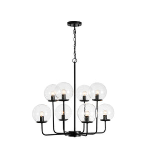 Farmhouze Light - Funky Clear Seeded Glass Globe Tired Bubble Chandelier - Chandelier - Black - 