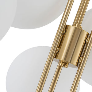 Farmhouze Light - Funky Luxe Sputnik Milky White Glass Globe Chandelier - Chandelier - Brass - 