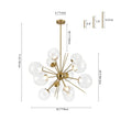 Load image into Gallery viewer, Farmhouze Light - Glam 12 - Light LED Glass Bubble Dimmable Round Sputnik Chandelier - Chandelier - Brass - 
