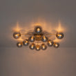 Load image into Gallery viewer, Farmhouze Light - Glam 12 - Light Round Sputnik Glass Globe Bubble Semi Flush - Chandelier - Amber Glass - 
