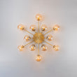 Load image into Gallery viewer, Farmhouze Light - Glam 12 - Light Round Sputnik Glass Globe Bubble Semi Flush - Chandelier - Amber Glass - 
